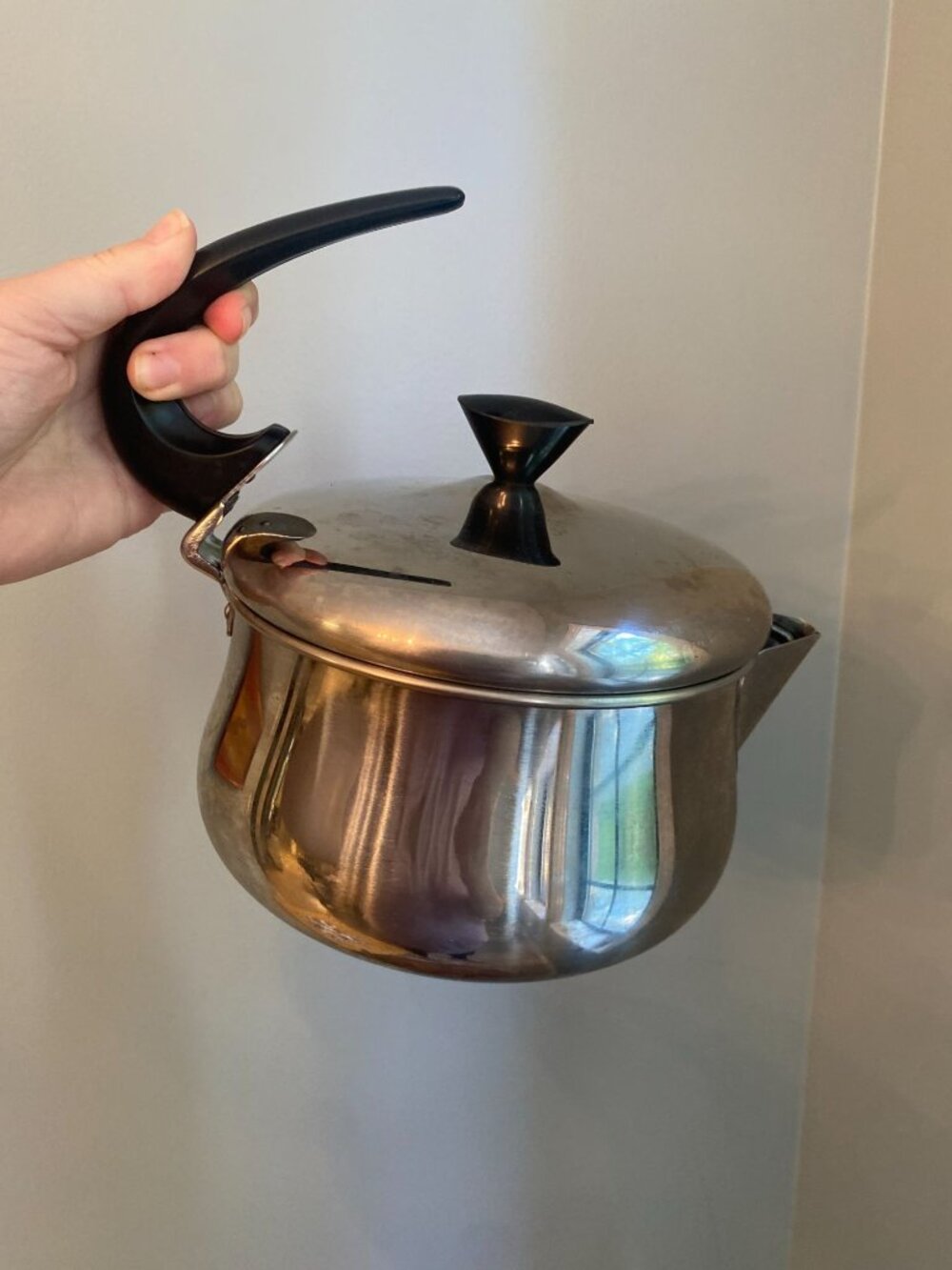Farberware Mid-century Modern Stainless Teapot Water Soup Kettle 2qt